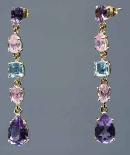 Pendientes largos cristales colores