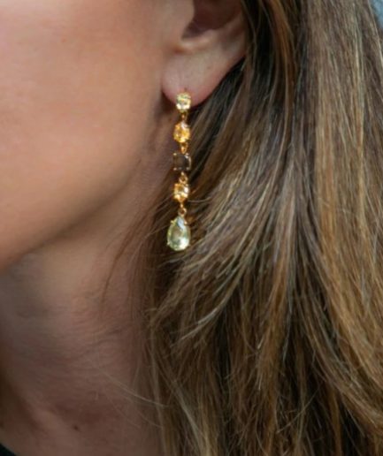 Pendientes largos piedras verdes