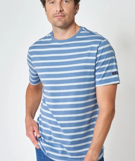 Camiseta cuello redondo rayas algodón