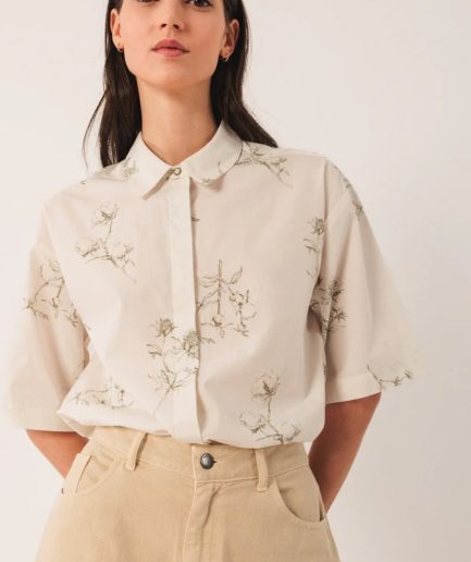 Camisa oversize manga corta estampada