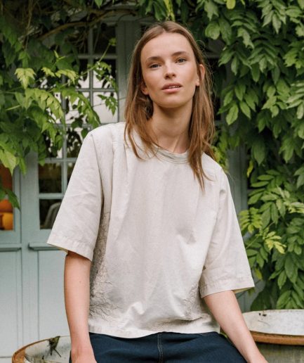 Camiseta oversize algodón bordado