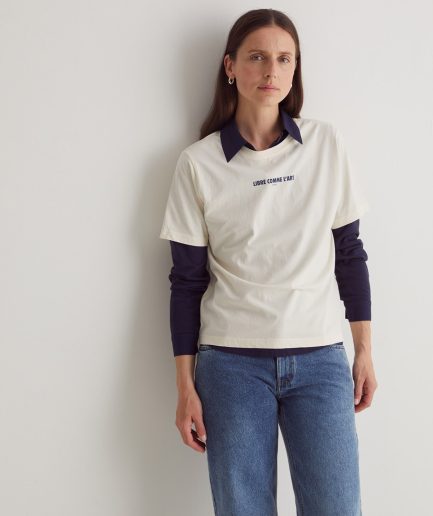 Camiseta algodón letras