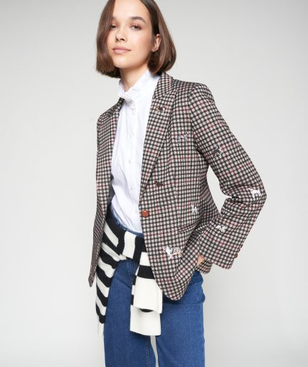 Americana cuadros perros bordados